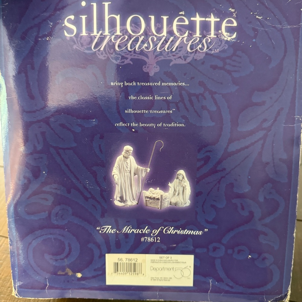 Department 56 Nativity Set Silhouette Treasures Miracle of Christmas Vintage Box - Picture 12 of 14